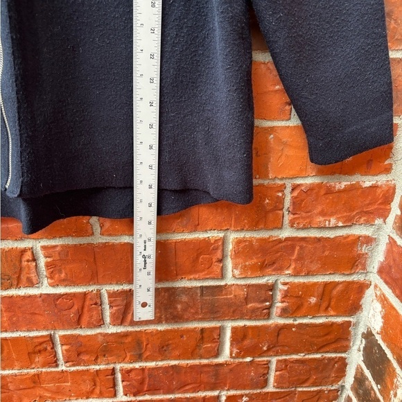 Soft Surroundings Womens 1X Navy Blue Soft Full Zip Collared Sweater Minmalist - Picture 8 of 9